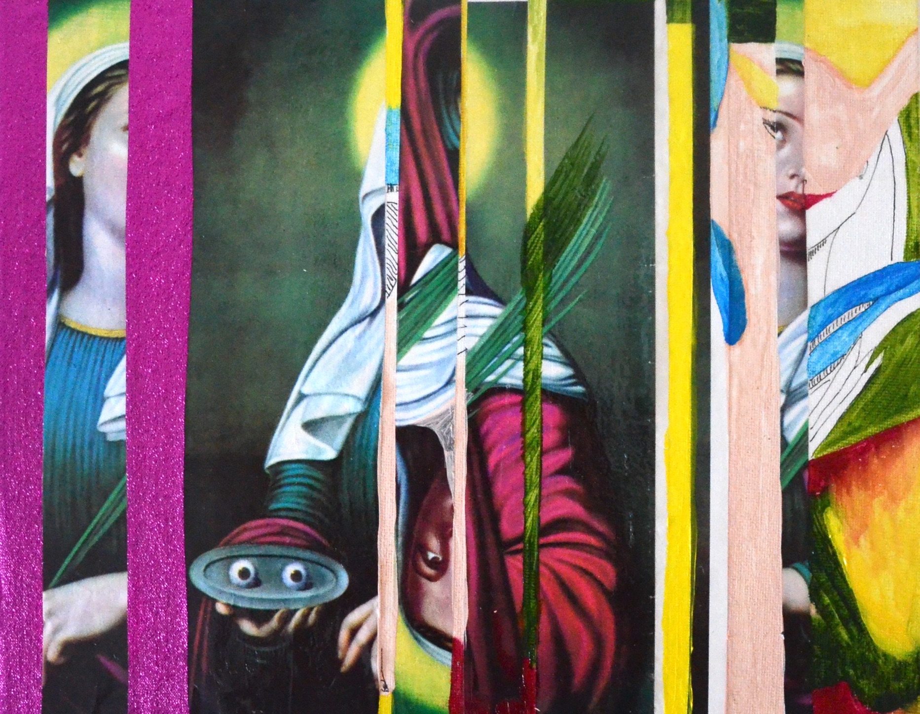 Carolina Borja. Lucha, 2017; collage and acrylic; 12 x 10 in. Courtesy of Soo Visual Arts Center, Minneapolis.