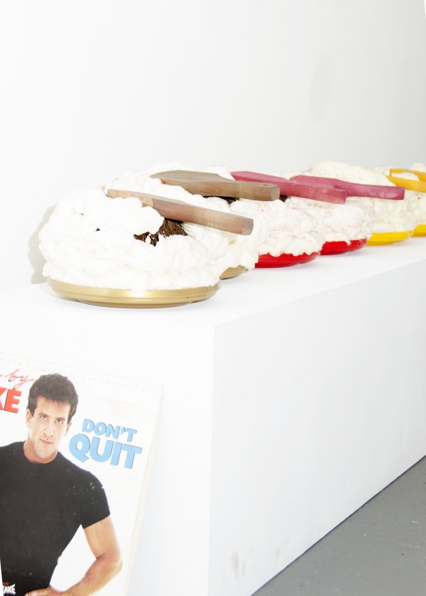 Jake Myers, Stone Throw, 2014. Plastic, spray-foam, brushes. Courtesy of Chicago Artists Coalition.