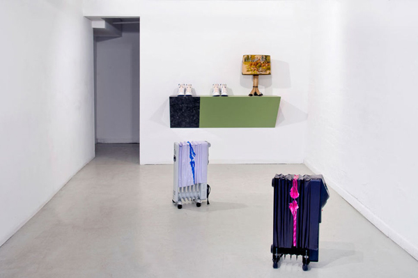 Nina Beier. The demonstrators (Broken Rope), with Haim Steinbach, 2012; Installation view at The Artist's Institute, New York.