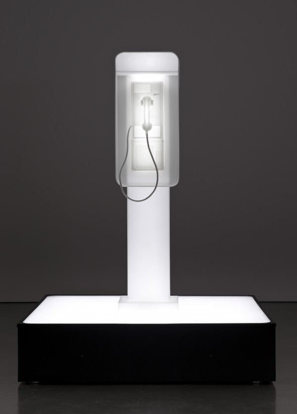 Doug Aitken. twilight, 2014; Cast resin, acrylic and responsive/generative LED system; 71 3/4 x 54 1/4 x 54 1/4 in. © Doug Aitken. Courtesy Regen Projects, Los Angeles.