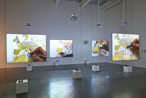 Bouchra Khalili, The Mapping Journey Project, 2008–11. Courtesy New Museum, New York. Photo by Benoit Pailley.