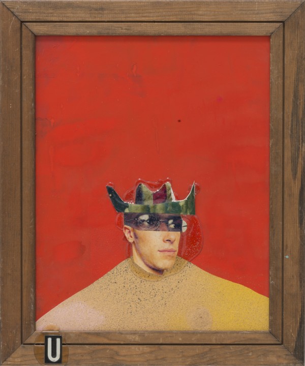 Brenna Youngblood. History of the Cowboy, 2008; color photographs, spray-paint, gouache and found frame; 24 x 20 inches. Courtesy of Honor Fraser Gallery, Los Angeles, CA. Photo: Joshua White/JWPictures.com.