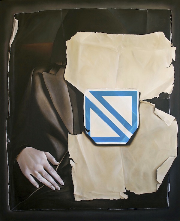 Dene Leigh. Identify (someone or something) from having encountered before, 2014; oil on linen; 51 x 62 inches. Courtesy of the artist.