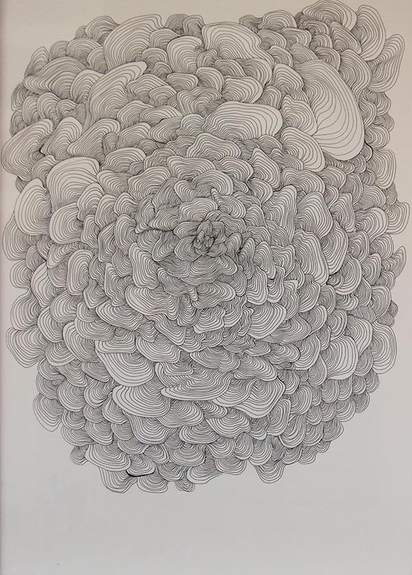 LOSTBOY. Clusters, 2014; pen on paper; 26 x 19.75 in. Courtesy of the Artist and Betti Ono Gallery, Oakland. 