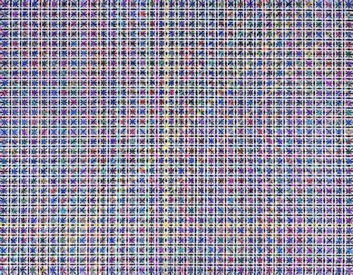 Ding Yi. Appearance of Crosses-3, 1991; acrylic on canvas; 140 cm x 180 cm.