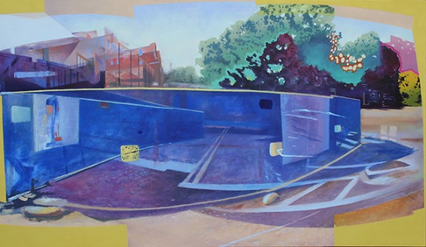 Todd McDonald. Too Many Days in the Blue Maze, 2014; oil on panel; 21 x 41 inches. Courtesy of the artist.