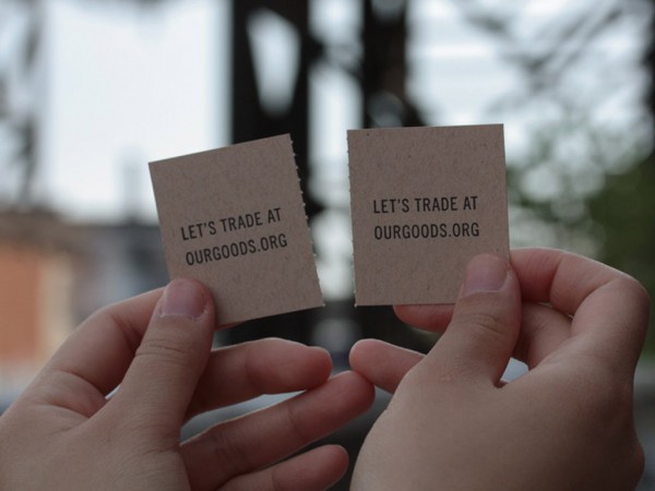 Caroline Woolard. ourgoods.org cards, 2010. Courtesy of the Artist.