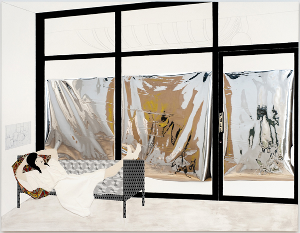 Frances Stark. Pull After “Push,” 2010; mixed media on canvas on panel; 69 x 89 in. Collection of Nancy and Joachim Bechtle. Image courtesy of greengrassi, London. Photo: Robert Wedemeyer.