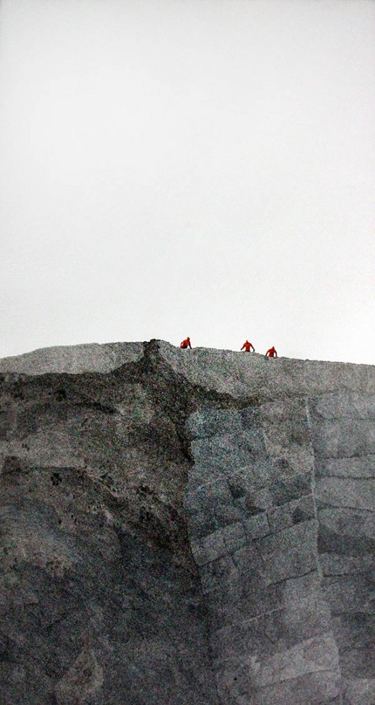 Ashley Pastore. Can’t See a Thing; pen, cut magazine; 50 x 28 in. Courtesy of the Artist.