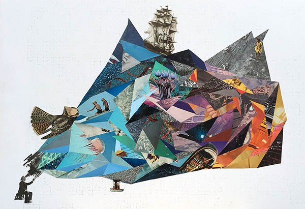 Ashley Pastore. The Divine Difference; acetone transfer, cut magazine; 31 x 21 in. Courtesy of the Artist.