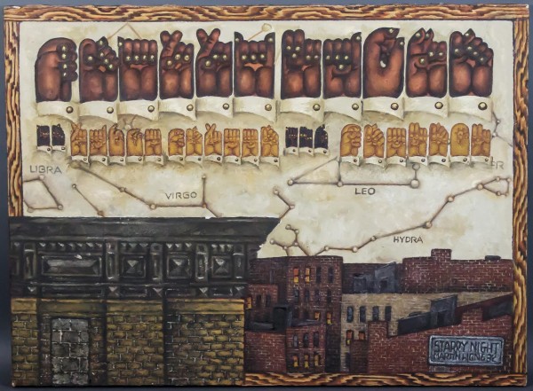 Martin Wong. Starry Night, 1982. Oil on canvas. 22 x 30 inches. Collection Bronx Museum of the Arts, Gift of Suzy and Joseph Berland 2008.10