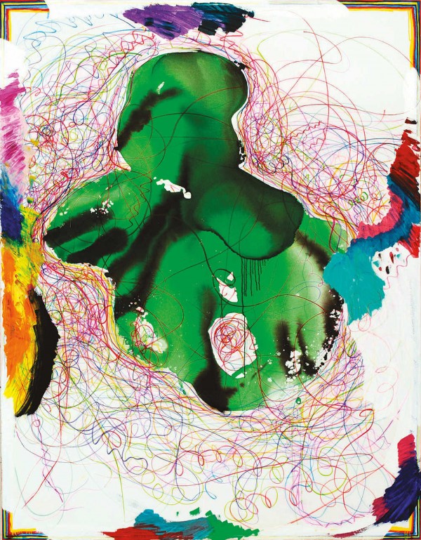 Untitled, 2012, oil and ink on canvas, 90×70 inches. Images courtesy of the artist; Shane Campbell Gallery, Chicago; greengrassi, London; and Nicolas Krupp Gallery, Basel.